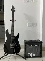 Schecter Sunset Deluxe + Roland Cube 10GX Combo – Like New!