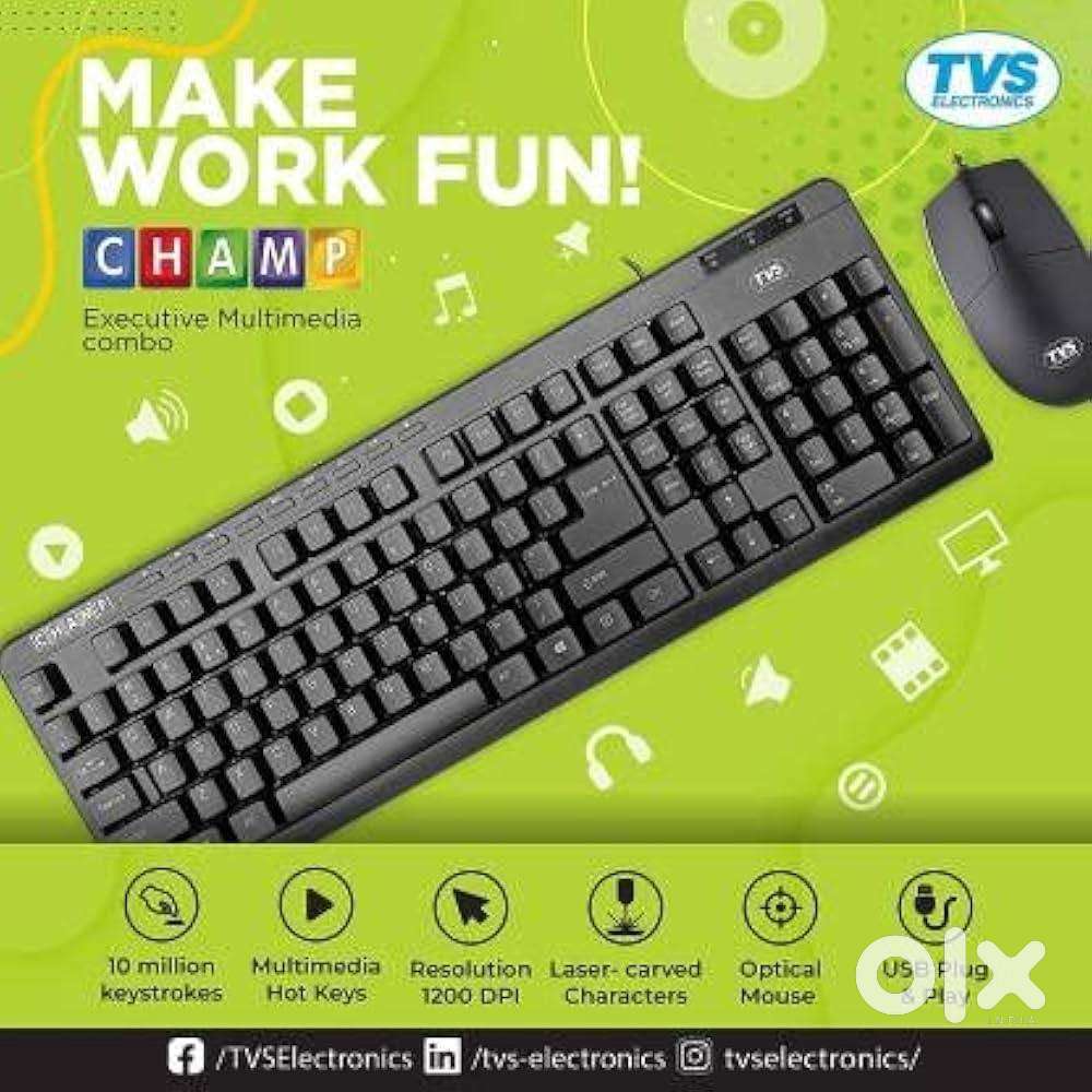TVS Electronics Champ Multimedia Combo (Wired Keyboard & Mouse)