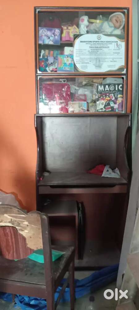 Computer cum book shelf.