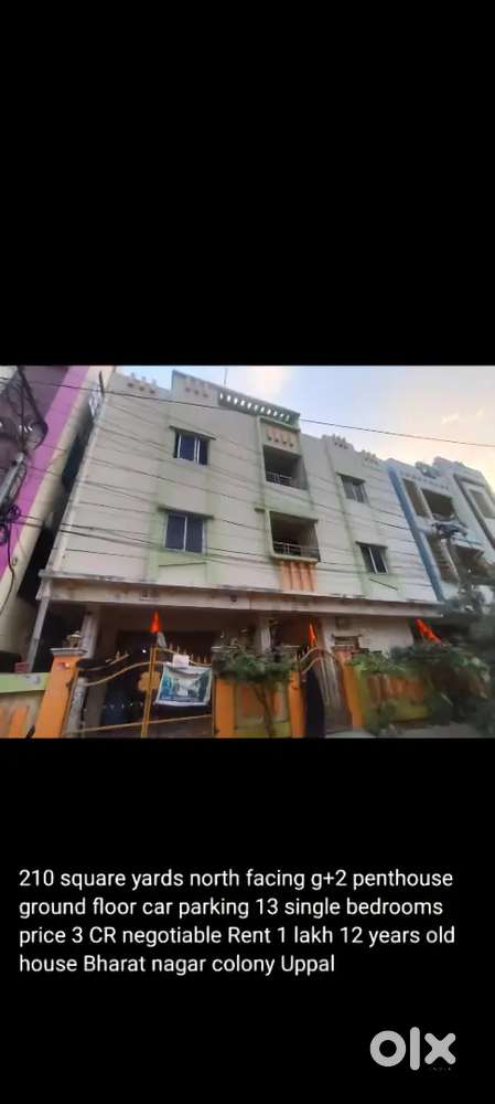 210 Yds,G+2+1,Rents:1 Lakh,13 single bedrooms, bharat nagar clny Uppal