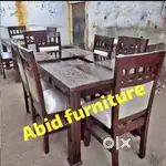 Latest assam teak unique 6 chairs dining table 3 years warranty