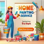 Professional Home painting services Free Site Visit Starting Price 7rs