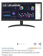 LG UltraWide FHD 26-Inch Computer Monitor 26WQ500-B, IPS with HDR 10