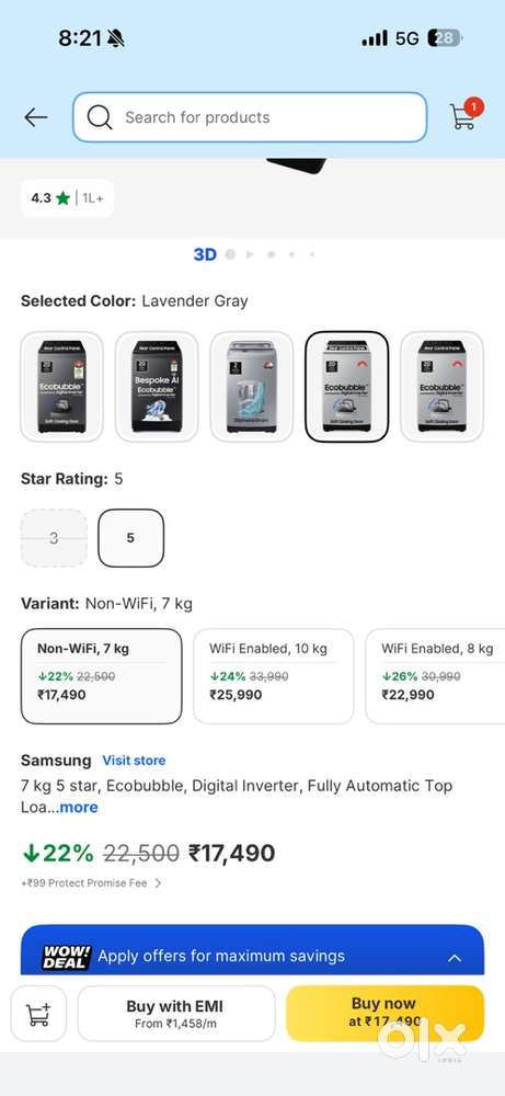 Samsung Top Load Fully Automatic