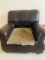 2 single seater leather sofa