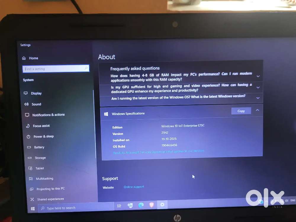 Hp laptop with hp charger and ssd also