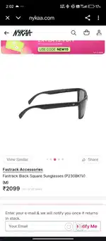 FastTrack  Black Square Sunglasses