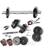 10kg Home Gym Set 10Kg Plate 3Feet Curl Rod and Dumbbells Rods