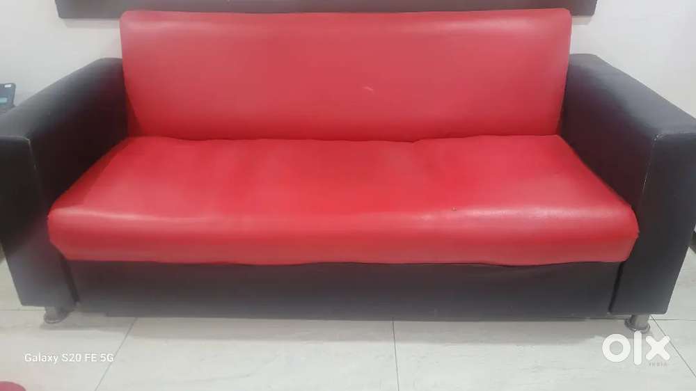 Red and black sofa for living room