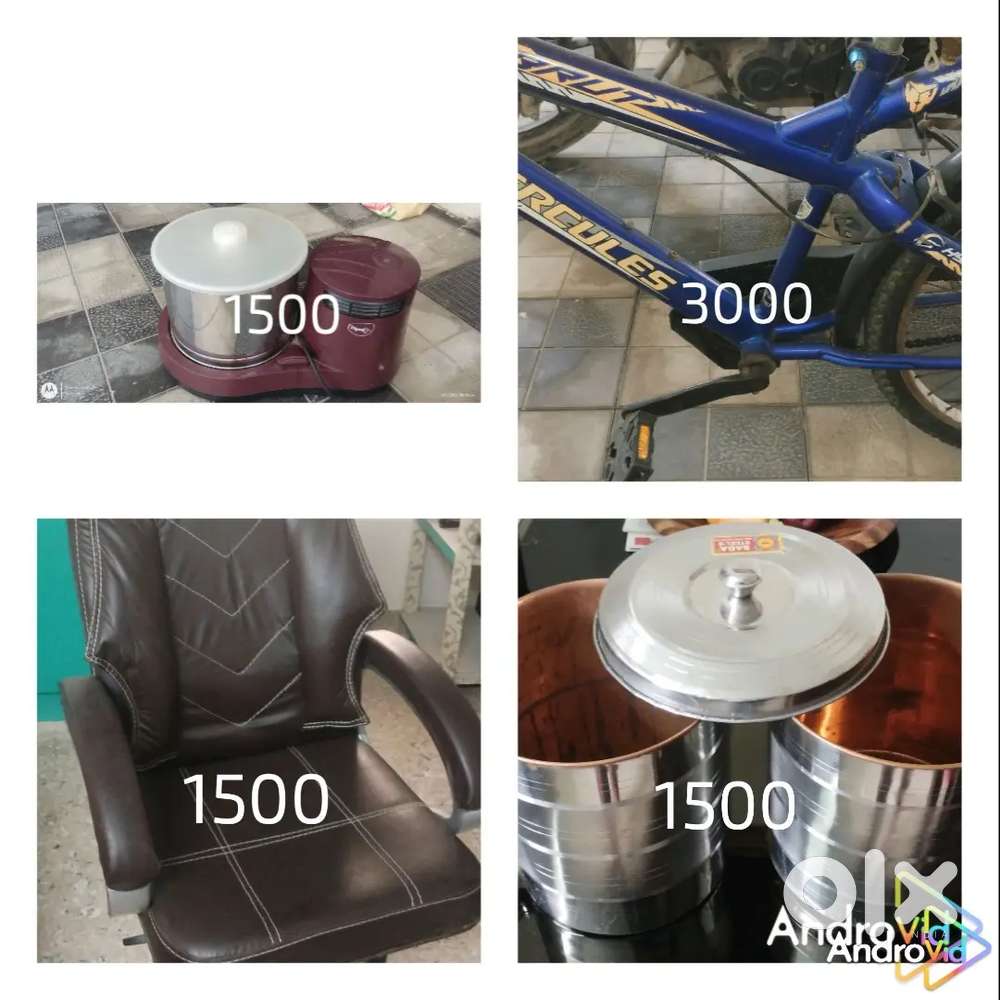 1 bycycle,1 computer chair, 1 copper water filter, 1 wet grinder ,