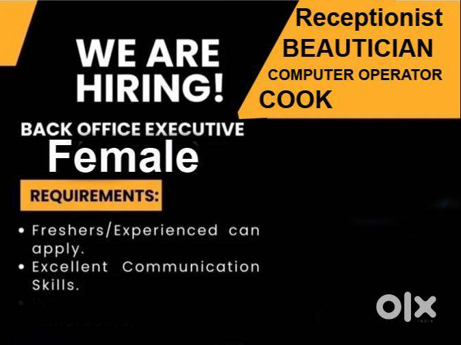 Required Female back office receptionist or parlor