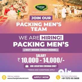 Job for Gents in Vyasarpadi Packing Work in Branded Company
