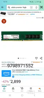 Adata premier 16GB DDR4 RAM