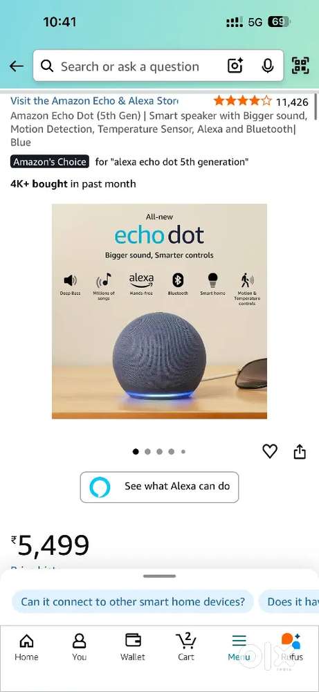 Amazon echo dot 5th gen alexa