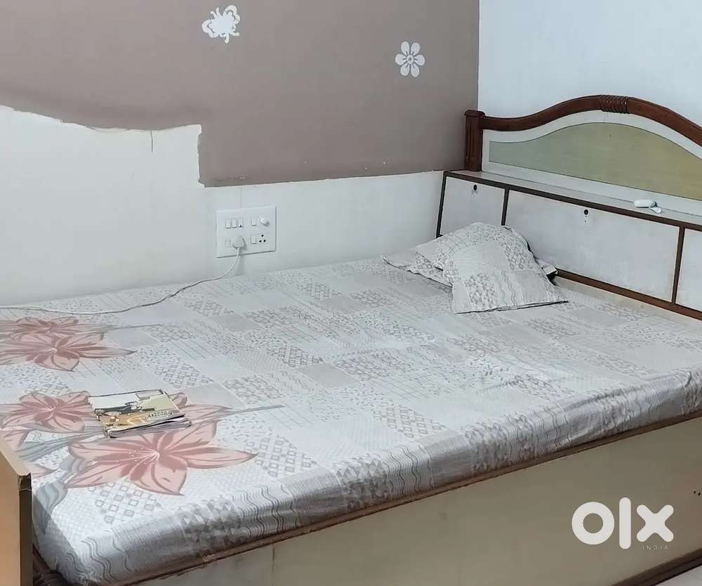 Double bed cupboard study table for sale