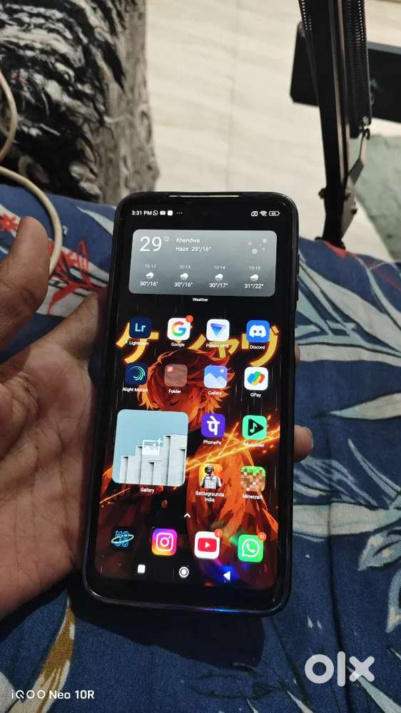 Redmi Note 9 Pro Max 6GB Ram 128GB Storage back glass damege hai