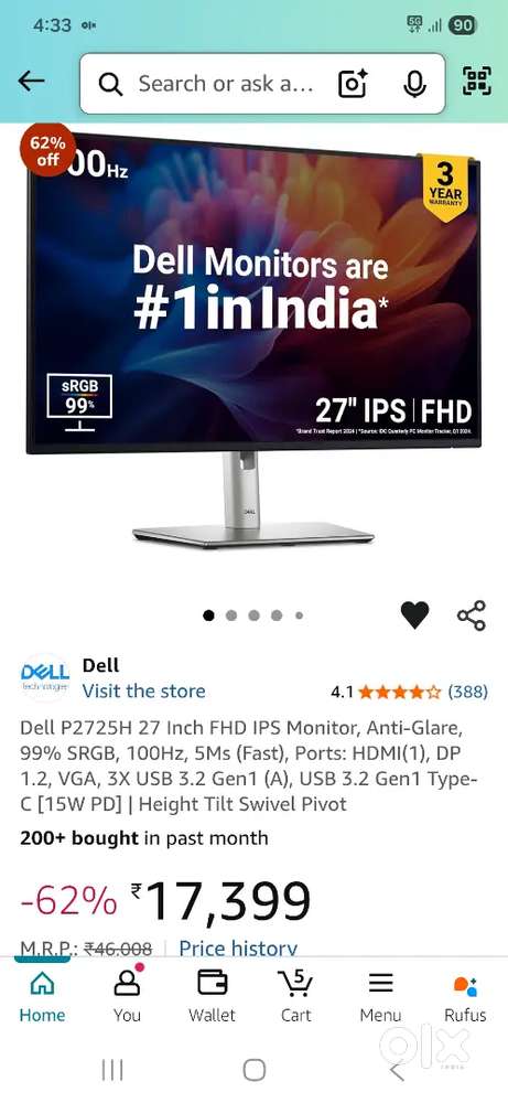 Dell p2725h 27Display