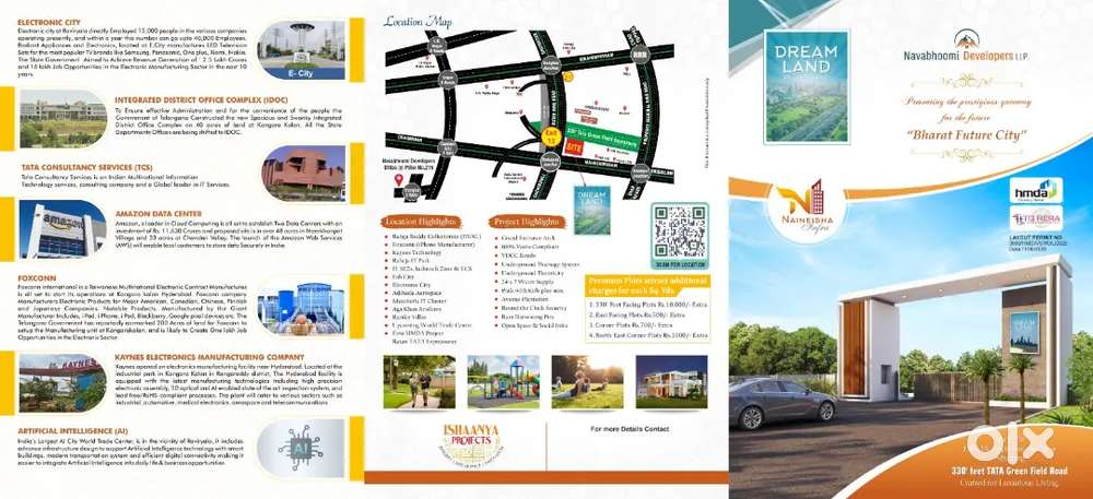 HMDA PLOTS for sale near 330ft Road Kongara kalon