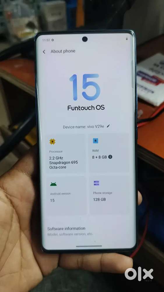 VIVO V29E . 8gb ram 128 gb rom