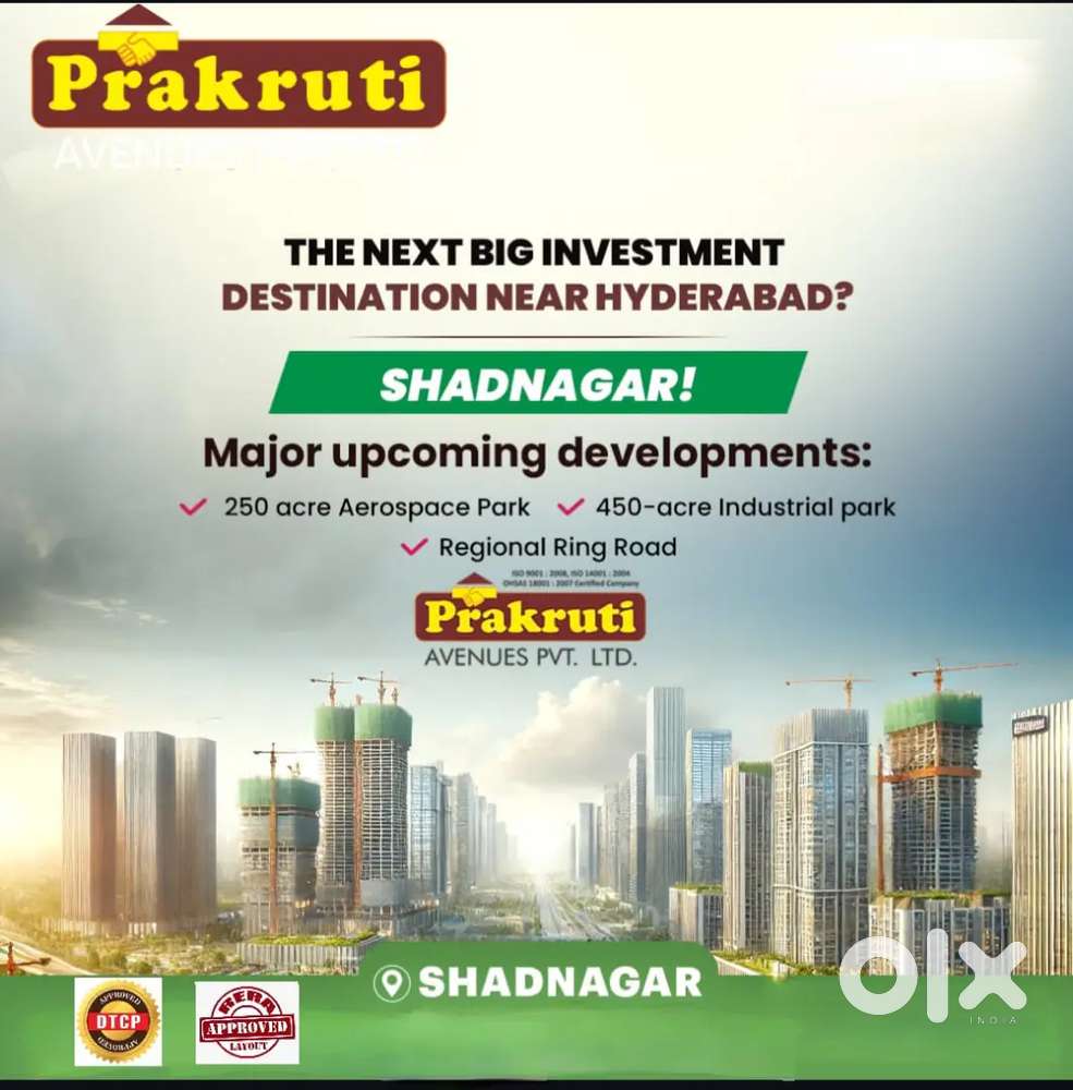 Shadnagar prime location open plots for sale