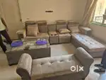 Premium 7-Seater L-Shaped Sofa with Center Table – Excellent Condition