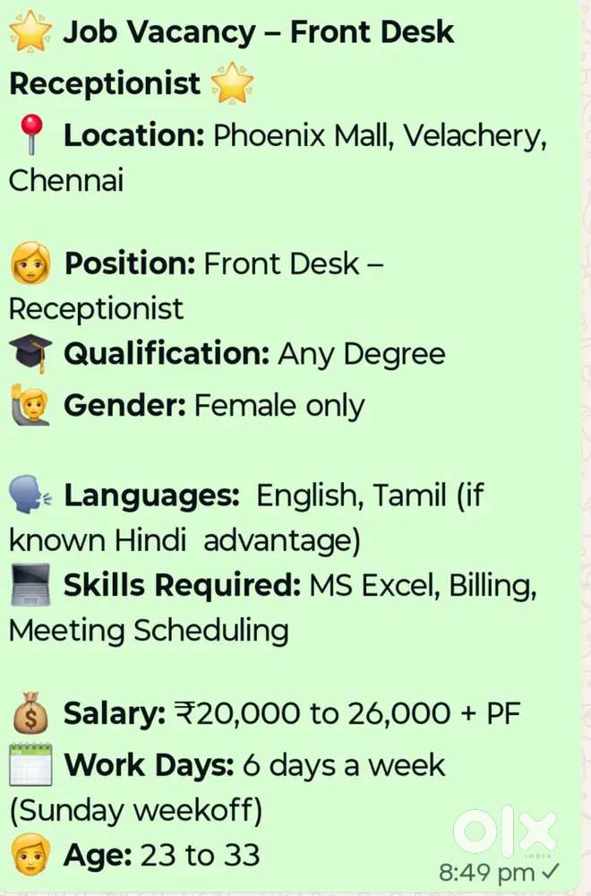 Office receptionist
