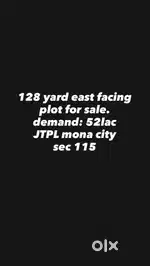 east facing 128 yard plot for sale