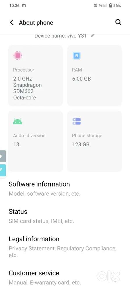 VivoY31 6(128gb)