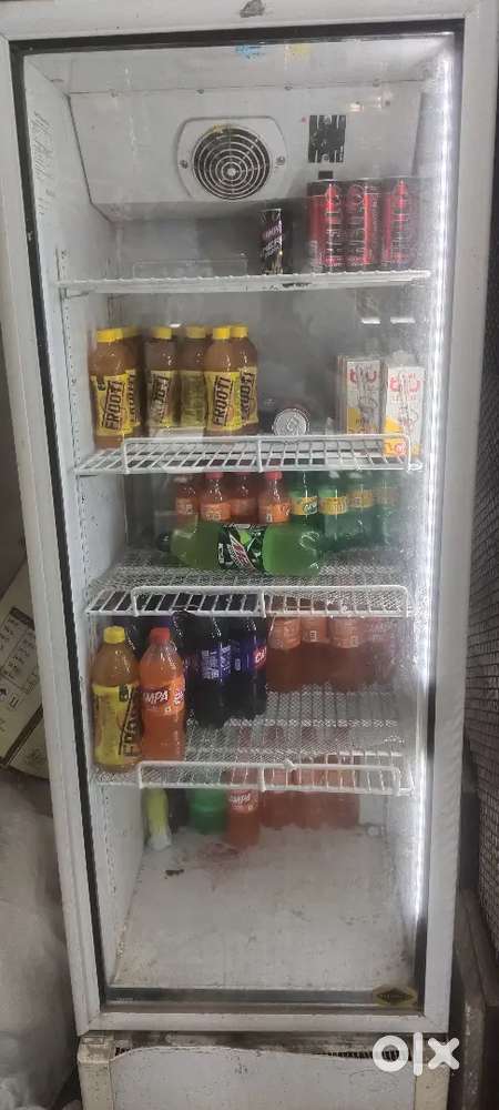 Glass door. Fridge
