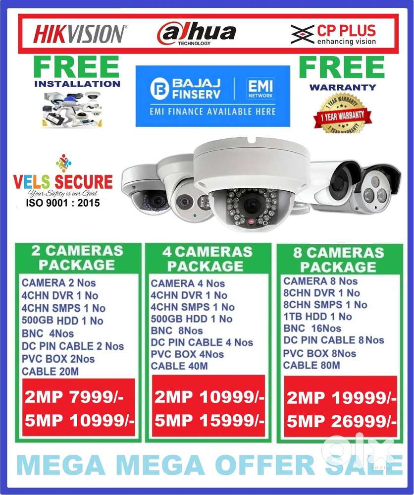 MEGA   DECEMBER MONTH  SALE 2MP  DAHUA or CP PLUS or HIKVISION