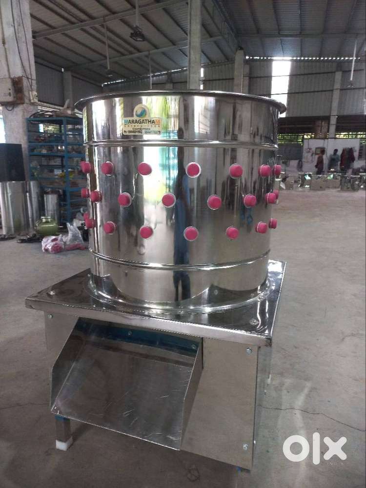 Stainless Steel Chicken Feather Cleaning Machine, 3 Birds