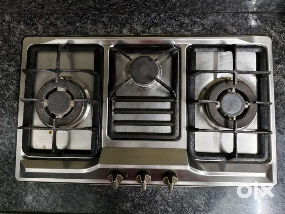 Hindware Stainless steel 3 Burner Hob With Wired Auto-Ignition
