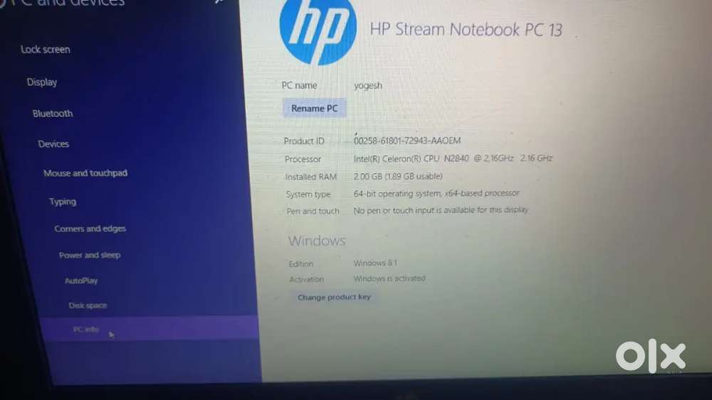 Hp laptop with charger