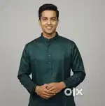 Regal Dark Green Self-Textured Kurta