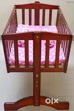 Luvlap C-10 Baby Wooden Cot/Cradle/Crib - Cherry Red