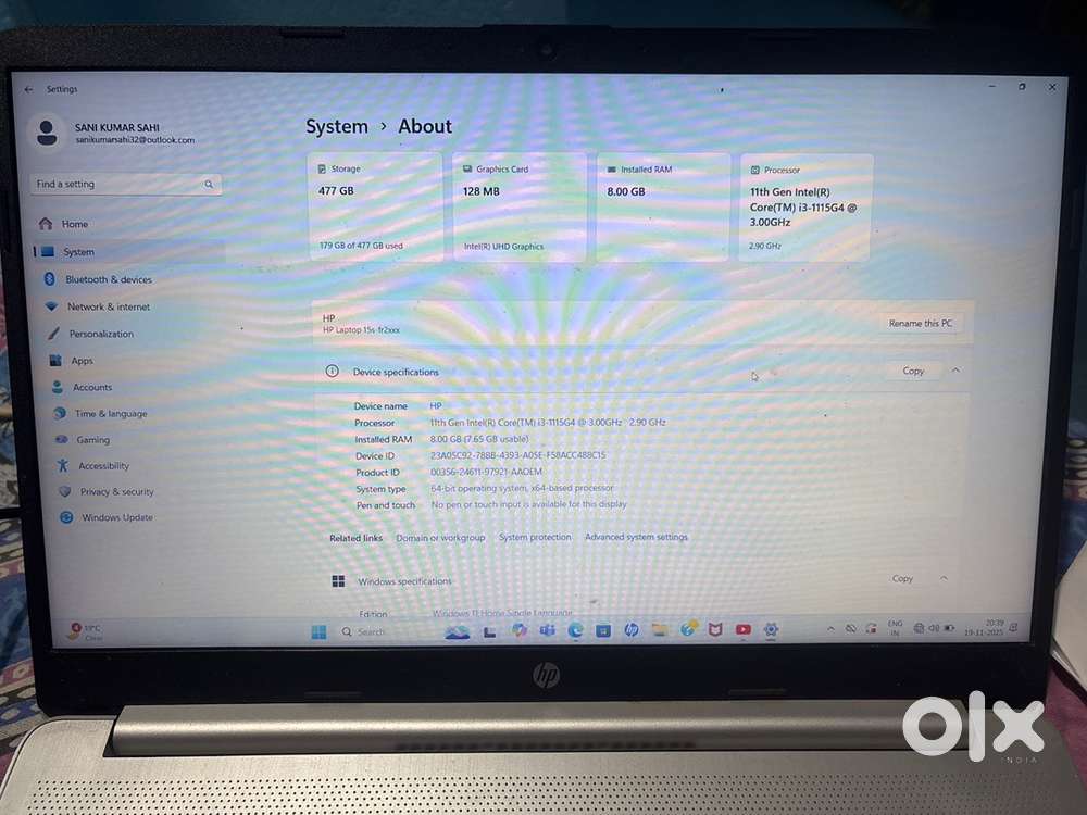 HP laptop intel core