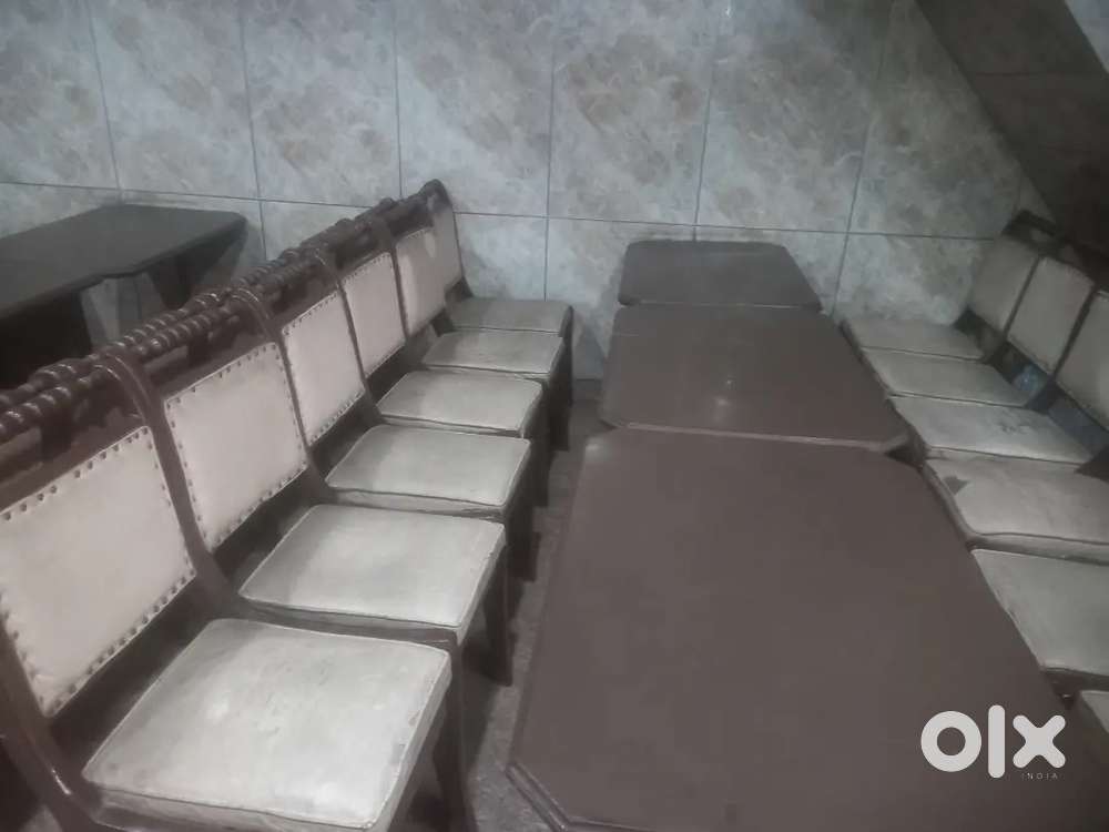 12 Heavy Tables Wooden and Iron Made and 48 chairs