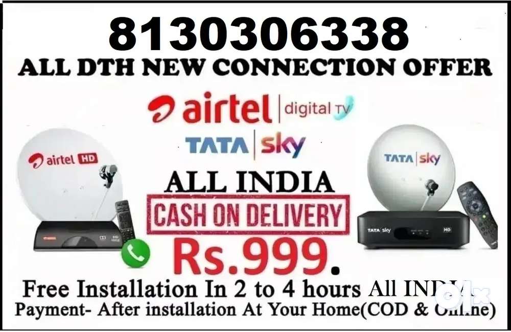 Purchase New DTH Connection Dish TV Airtel Videocon-D2H Play