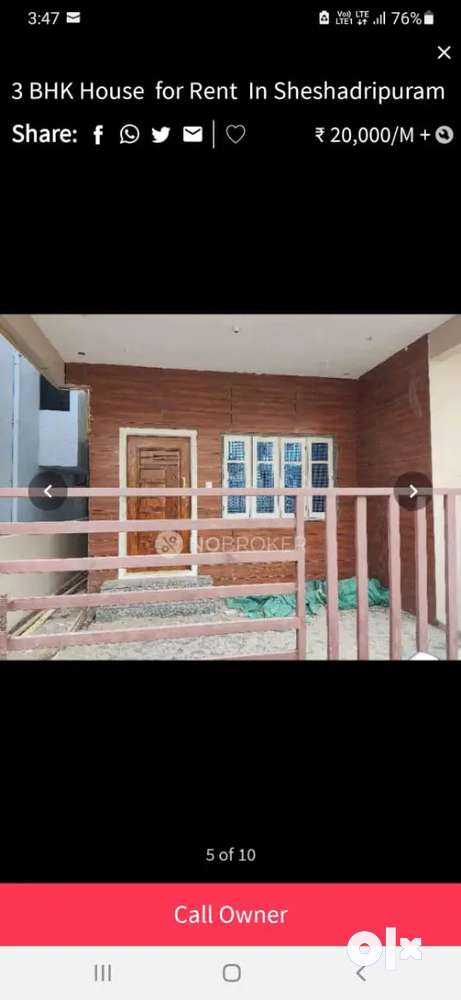 3 bhk house for rent