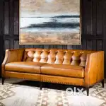 Executive Tufted Leather Sofa – Luxury & Comfort for Your Living Space