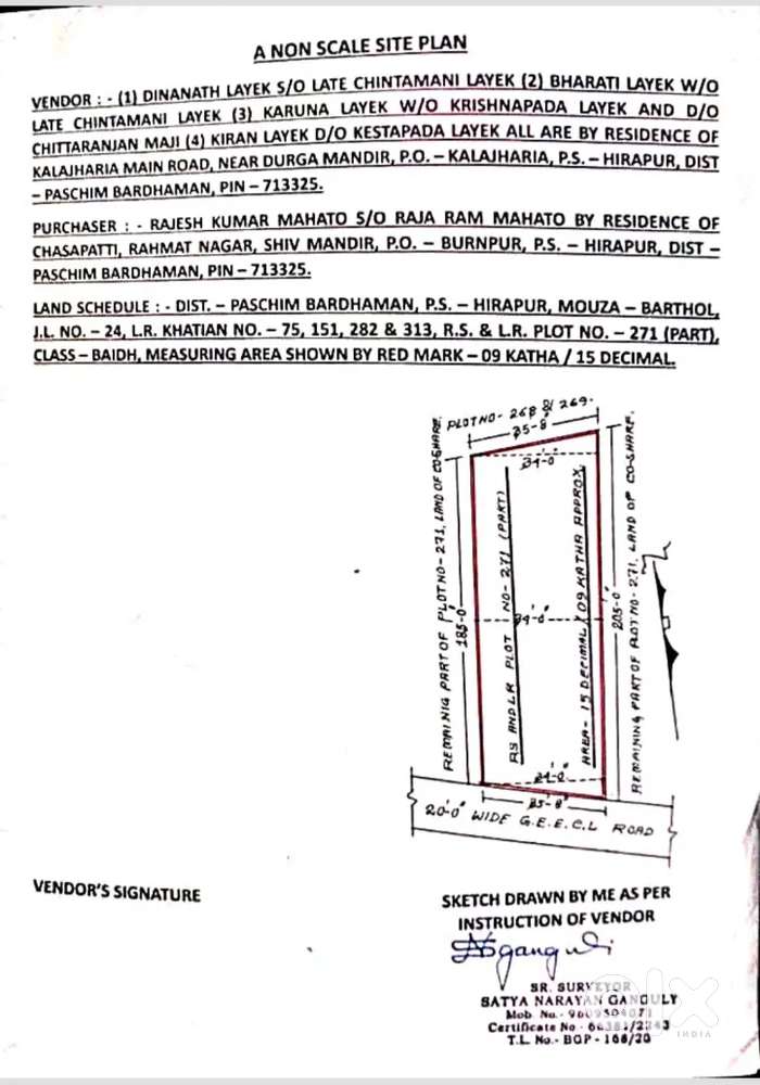 ARMY OWNER PLOT SALE 9Kttha/180000 kttha