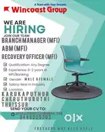Branch manager, assistant branch manager, field exicutive,Risk officer