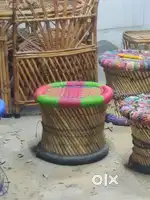 Mudha Stool, Unique design lamp, Storage basket, Bamboo mudha chair