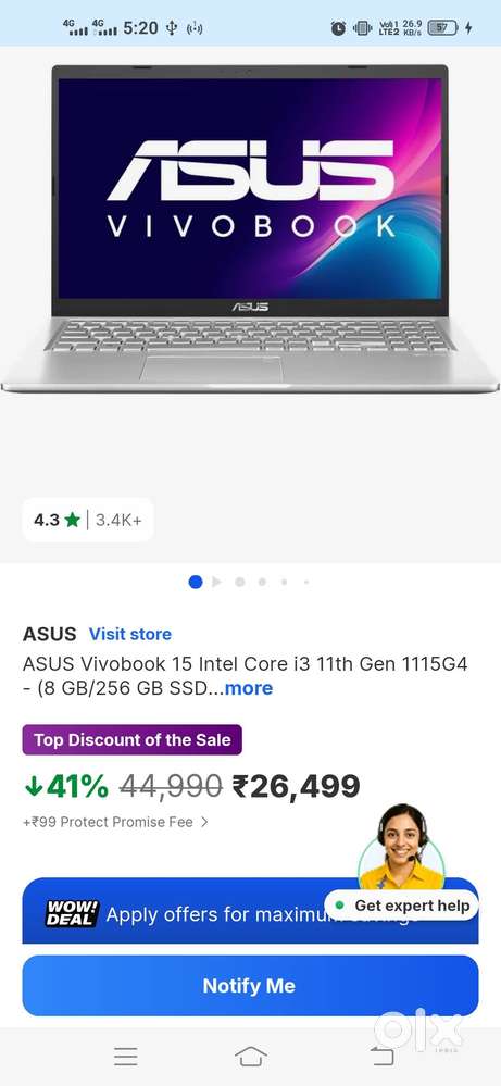 ASUS VIVOBOOK 15 i3 11th gen