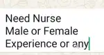 Need Nursing Staff Male
