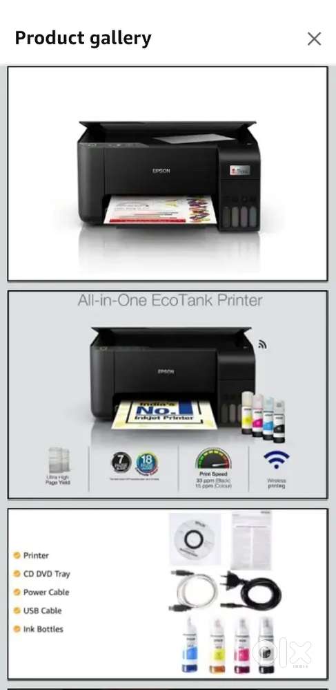 Epson l3250 multifunction wifi colour ink tank printer (4 ink bottles)