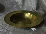 Antique pure brass solid heavy sanzi plate deep big size 25 cm