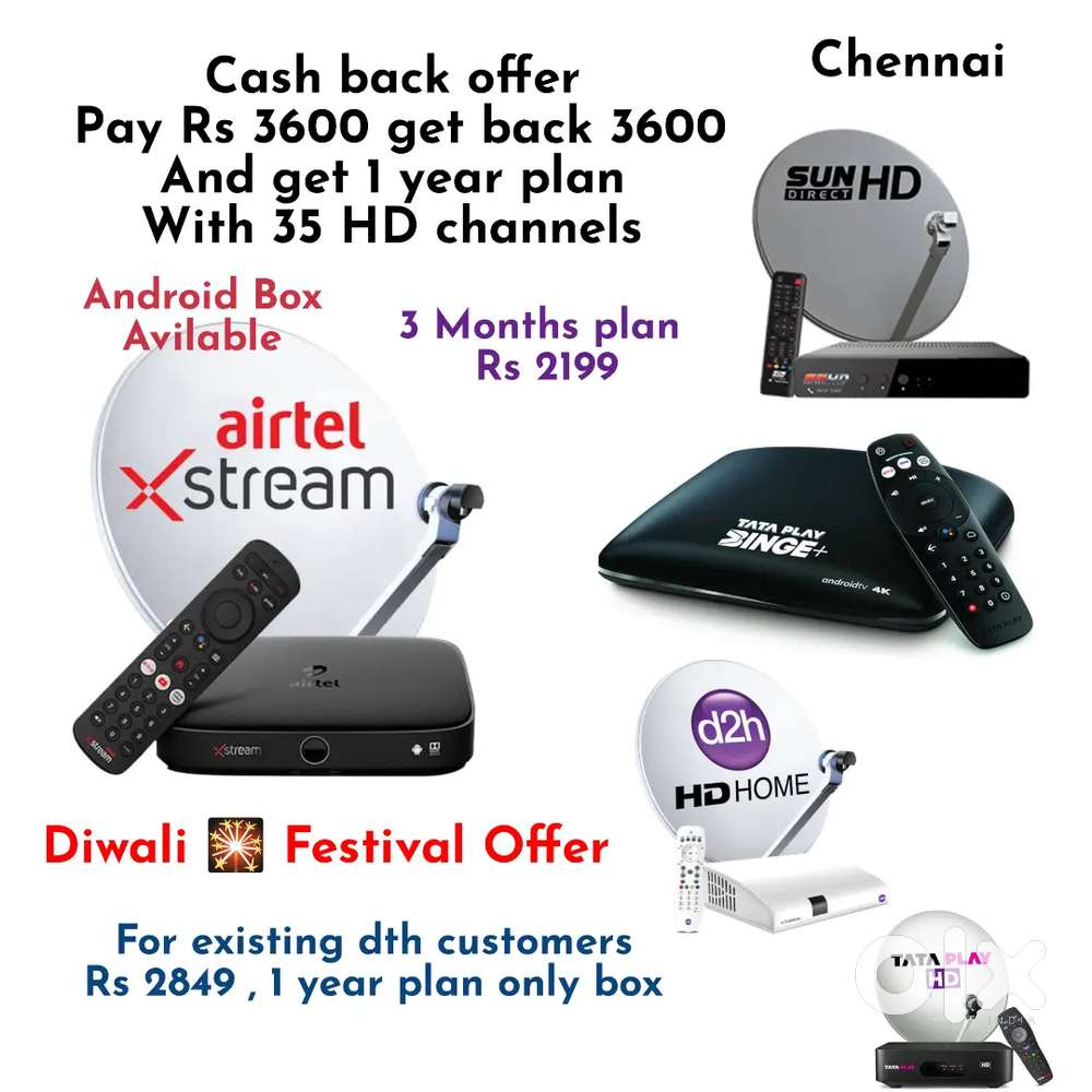 AIRTEL DTH ! TATÀ ! SUNDIRECT ! PLÀY ! DISHTV ! VIDEOCON D2H ! LED TV