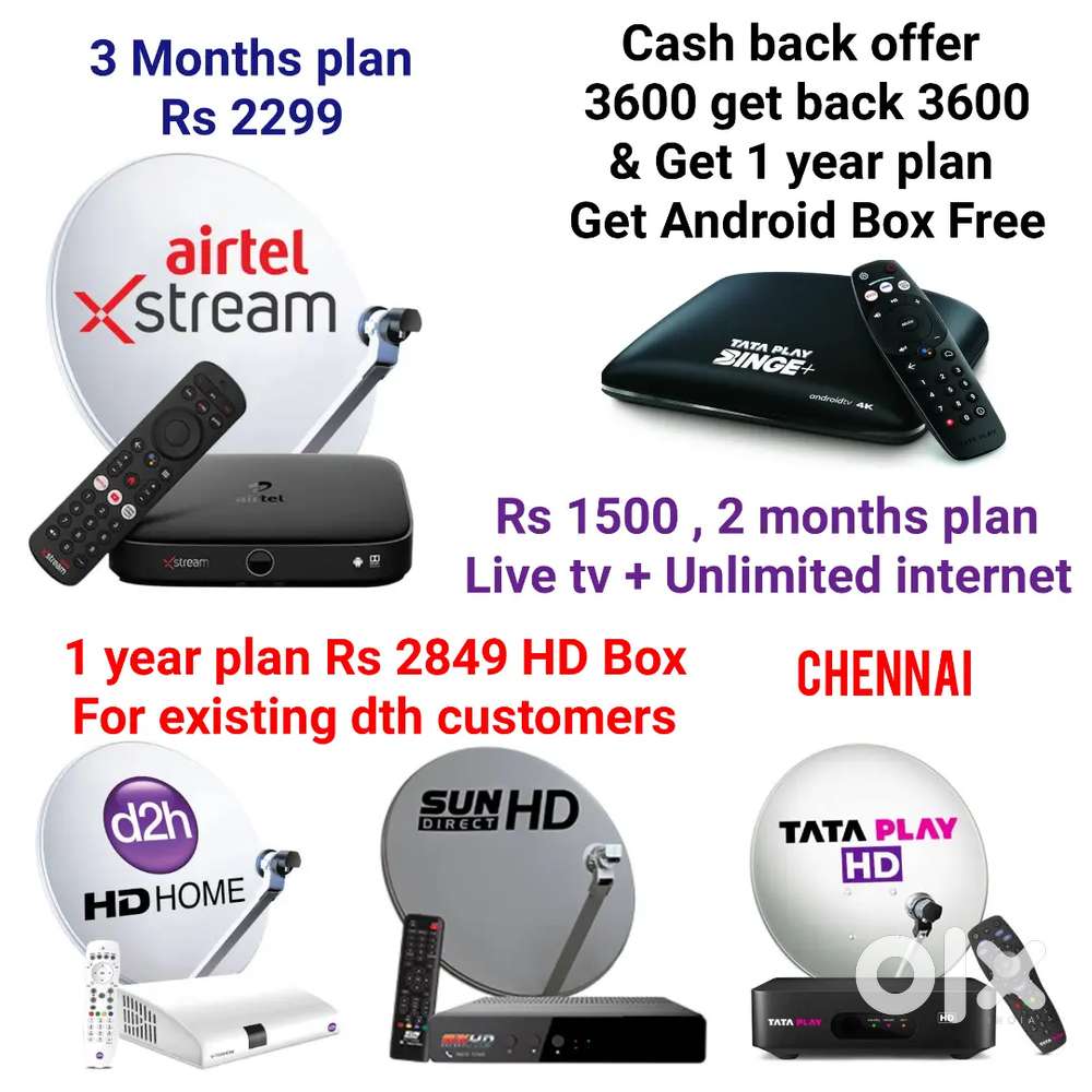 AIRTEL DTH ! TATÀ ! SUNDIRECT ! PLÀY ! DISHTV ! VIDEOCON D2H ! LED TV