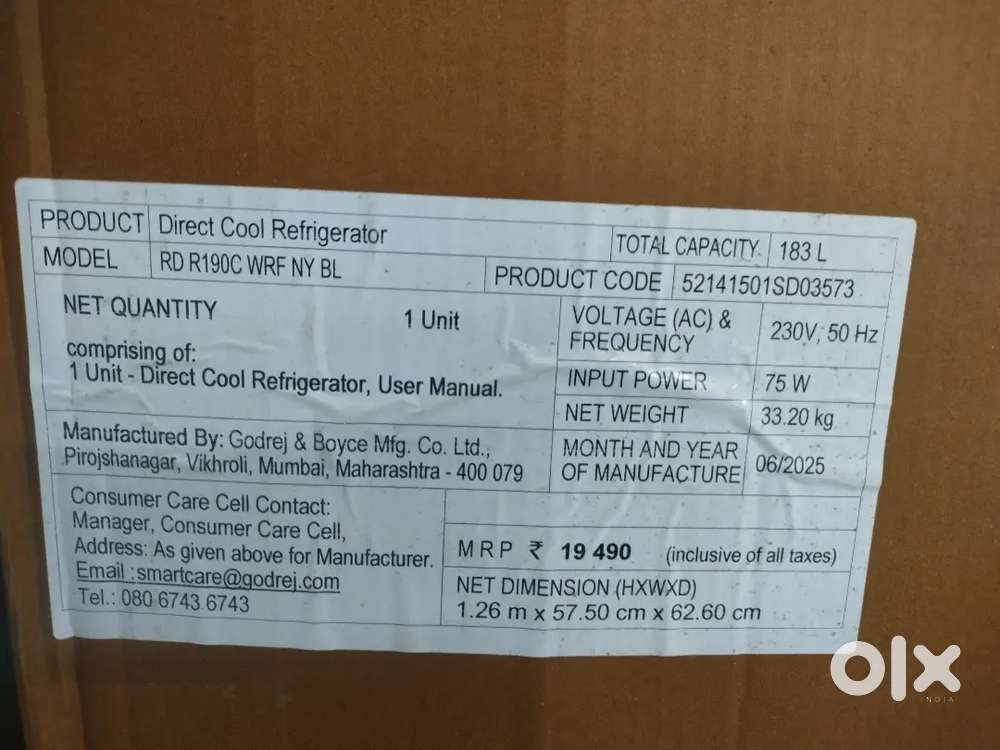 Godrej refrigerator 183 litre
